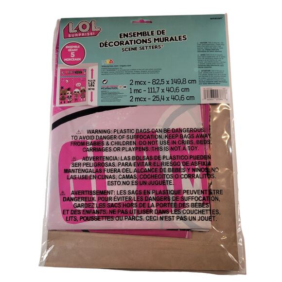 LOL Surprise Scene Setter Wall Kit Party Decor 5 Pc Set Over 6 ' Tall Backdrop - Picture 2 of 11